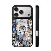 Stray Kids photo collage with SKZOO iPhone 17 Pro Max Black Case