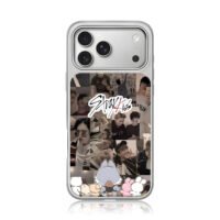 Stray Kids photo collage with SKZOO iPhone 17 Pro Max Electroplated Silver Case1
