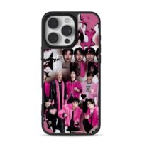 Stray Kids pink black y2k collage iPhone 16 Pro Max Black Case