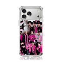 Stray Kids pink black y2k collage iPhone 17 Pro Max Electroplated Silver Case1