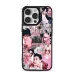 Stray Kids pink kpop idol collage iPhone 16 Pro Max Black Case