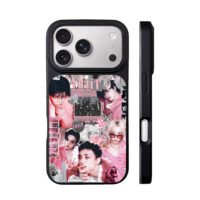Stray Kids pink kpop idol collage iPhone 17 Pro Max Black Case