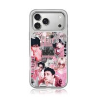 Stray Kids pink kpop idol collage iPhone 17 Pro Max Electroplated Silver Case1
