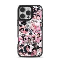 Stray Kids pink kpop member collage iPhone 16 Pro Max Black Case