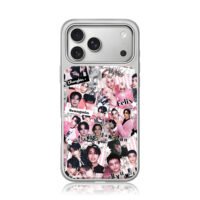 Stray Kids pink kpop member collage iPhone 17 Pro Max Electroplated Silver Case1
