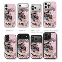 Stray Kids pink motorbike group pic Chris Brown Phone Case Black Electroplated Silver For Iphone 11 To 17