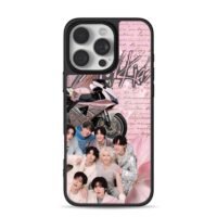 Stray Kids pink motorbike group pic iPhone 16 Pro Max Black Case
