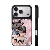 Stray Kids pink motorbike group pic iPhone 17 Pro Max Black Case
