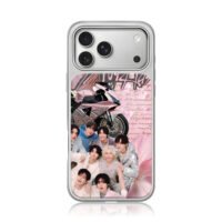 Stray Kids pink motorbike group pic iPhone 17 Pro Max Electroplated Silver Case1
