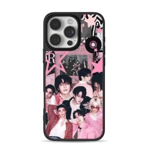 Stray Kids pink y2k kpop collage iPhone 16 Pro Max Black Case