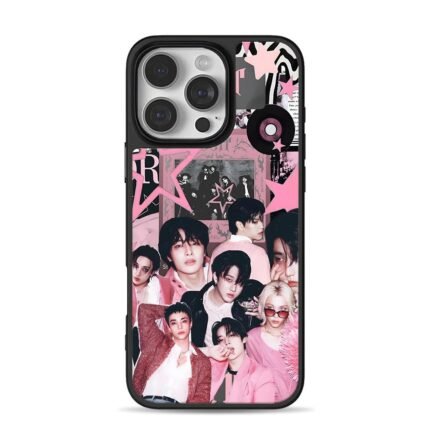 Stray Kids pink y2k kpop collage iPhone 16 Pro Max Black Case