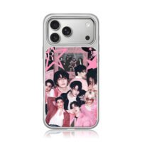 Stray Kids pink y2k kpop collage iPhone 17 Pro Max Electroplated Silver Case1