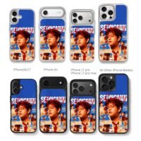 Stray Kids Seungmin cherry collage Chris Brown Phone Case Black Electroplated Silver For Iphone 11 To 17