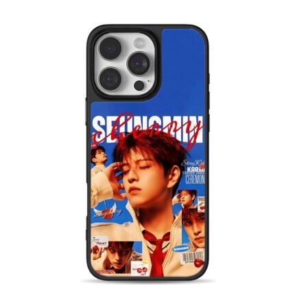 Stray Kids Seungmin cherry collage iPhone 16 Pro Max Black Case