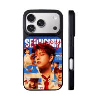 Stray Kids Seungmin cherry collage iPhone 17 Pro Max Black Case