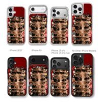 Stray Kids skzoo red eye collage Chris Brown Phone Case Black Electroplated Silver For Iphone 11 To 17
