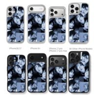Stray Kids star eye collage blue Chris Brown Phone Case Black Electroplated Silver For Iphone 11 To 17