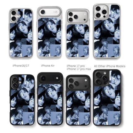 Stray Kids star eye collage blue Chris Brown Phone Case Black Electroplated Silver For Iphone 11 To 17