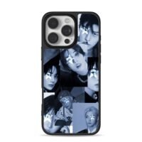 Stray Kids star eye collage blue iPhone 16 Pro Max Black Case