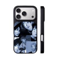 Stray Kids star eye collage blue iPhone 17 Pro Max Black Case