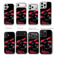 Street Fighter Akuma red black Chris Brown Phone Case Black Electroplated Silver For Iphone 11 To 17