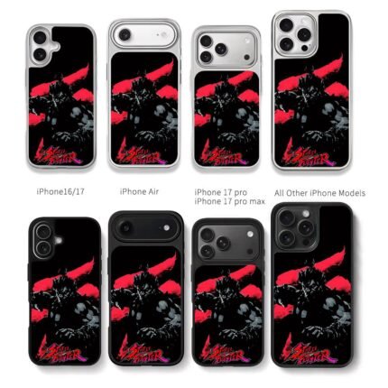 Street Fighter Akuma red black Chris Brown Phone Case Black Electroplated Silver For Iphone 11 To 17