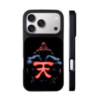 Street Fighter Akuma red ten kanji iPhone 17 Pro Max Black Case