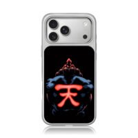 Street Fighter Akuma red ten kanji iPhone 17 Pro Max Electroplated Silver Case1