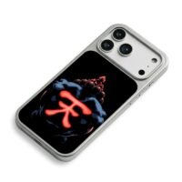 Street Fighter Akuma red ten kanji iPhone 17 Pro Max Electroplated Silver Case2