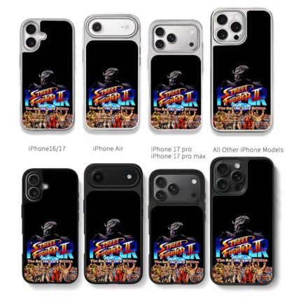 Street Fighter II Anniversary Akuma Chris Brown Phone Case Black Electroplated Silver For Iphone 11 To 17