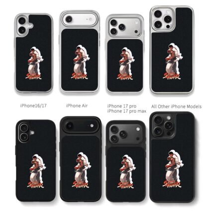 Street Fighter Ryu fighting stance Chris Brown Phone Case Black Electroplated Silver For Iphone 11 To 17