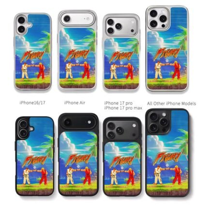 Street Fighter Ryu Ken fight scene Chris Brown Phone Case Black Electroplated Silver For Iphone 11 To 17