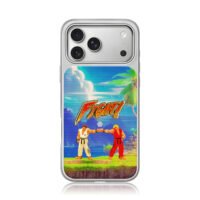 Street Fighter Ryu Ken fight scene iPhone 17 Pro Max Electroplated Silver Case1