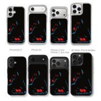 Street Fighter Ryu red blue art Chris Brown Phone Case Black Electroplated Silver For Iphone 11 To 17