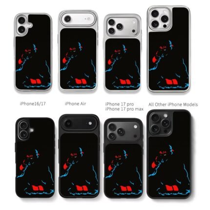 Street Fighter Ryu red blue art Chris Brown Phone Case Black Electroplated Silver For Iphone 11 To 17