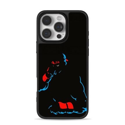 Street Fighter Ryu red blue art iPhone 16 Pro Max Black Case