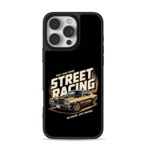 Street racing muscle car art iPhone 16 Pro Max Black Case