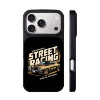 Street racing muscle car art iPhone 17 Pro Max Black Case