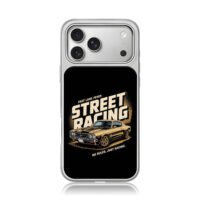 Street racing muscle car art iPhone 17 Pro Max Electroplated Silver Case1