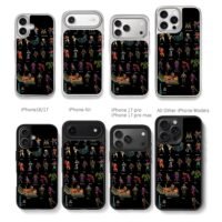 Streets of Rage pixel villain set Chris Brown Phone Case Black Electroplated Silver For Iphone 11 To 17