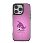 Striped Cat handstand on skull iPhone 16 Pro Max Black Case