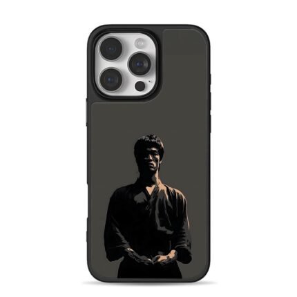 Stylized Bruce Lee martial portrait iPhone 16 Pro Max Black Case