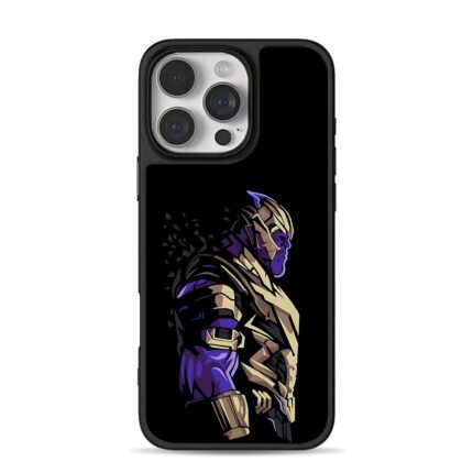 Stylized Marvel Thanos side art iPhone 16 Pro Max Black Case