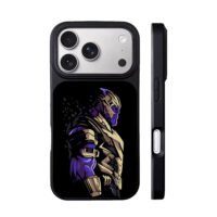 Stylized Marvel Thanos side art iPhone 17 Pro Max Black Case