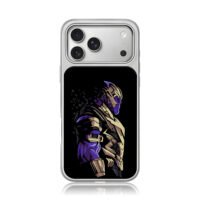Stylized Marvel Thanos side art iPhone 17 Pro Max Electroplated Silver Case1