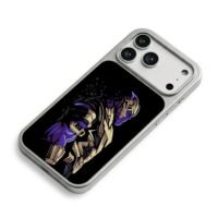 Stylized Marvel Thanos side art iPhone 17 Pro Max Electroplated Silver Case2