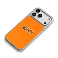Stylized McLaren logo on bright orange background iPhone 17 Pro Max Electroplated Silver Case2