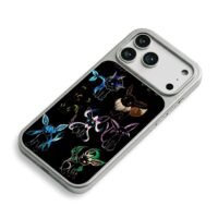 Stylized Pokemon Eevee evolutions iPhone 17 Pro Max Electroplated Silver Case2