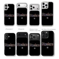 Stylized Steelers text and logo Chris Brown Phone Case Black Electroplated Silver For Iphone 11 To 17