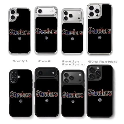 Stylized Steelers text and logo Chris Brown Phone Case Black Electroplated Silver For Iphone 11 To 17